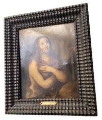 Mary Magdalene Repentant, Circle of Abraham Van Diepenbeeck, 17th Century Flemish Oil on Copper, Framed