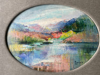 Signed Oil Painting, Lake District Landscape by Iris Raquin (1911-1997), 1964, French Impressionist View of English Countryside on Canvas