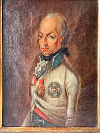 Portrait of Emperor Francis I of Austria, Early 19th Century Oil on Canvas, Habsburg Dynasty, Framed