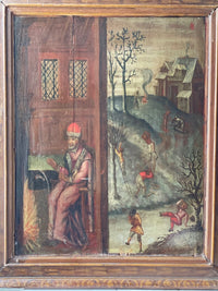 French School, 17th Century, Allegory of Winter, Oil on Wood Panel, Framed