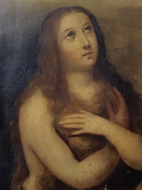 Mary Magdalene Repentant, Circle of Abraham Van Diepenbeeck, 17th Century Flemish Oil on Copper, Framed