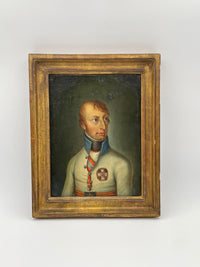 Portrait of a Habsburg Officer in Austrian Military Dress, Early 19th Century Oil on Canvas, Framed