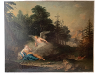 Hagar and Ishmael Saved by the Angel, 18th Century Biblical Oil Painting, Attributed to Januarius Zick