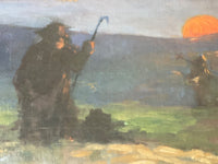 MEIN (1865-1938) FRENCH REALISM OIL CSigned Realist Oil Painting, Shepherd at Sunset by Mein (1865-1938), 19th Century French Pastoral on CanvasANVAS - SHEPHERD AT SUNSET AS MILLET