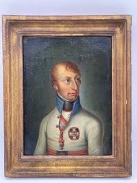 Portrait of a Habsburg Officer in Austrian Military Dress, Early 19th Century Oil on Canvas, Framed
