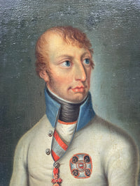 Portrait of a Habsburg Officer in Austrian Military Dress, Early 19th Century Oil on Canvas, Framed