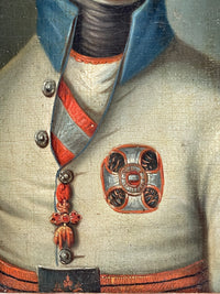 Portrait of a Habsburg Officer in Austrian Military Dress, Early 19th Century Oil on Canvas, Framed