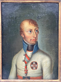 Portrait of a Habsburg Officer in Austrian Military Dress, Early 19th Century Oil on Canvas, Framed