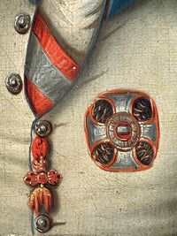 Portrait of a Habsburg Officer in Austrian Military Dress, Early 19th Century Oil on Canvas, Framed