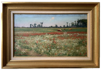 Jean-Jacques Rousseau (1861-1911), Poppy Fields, Signed Oil on Canvas, Late 19th Century, Framed