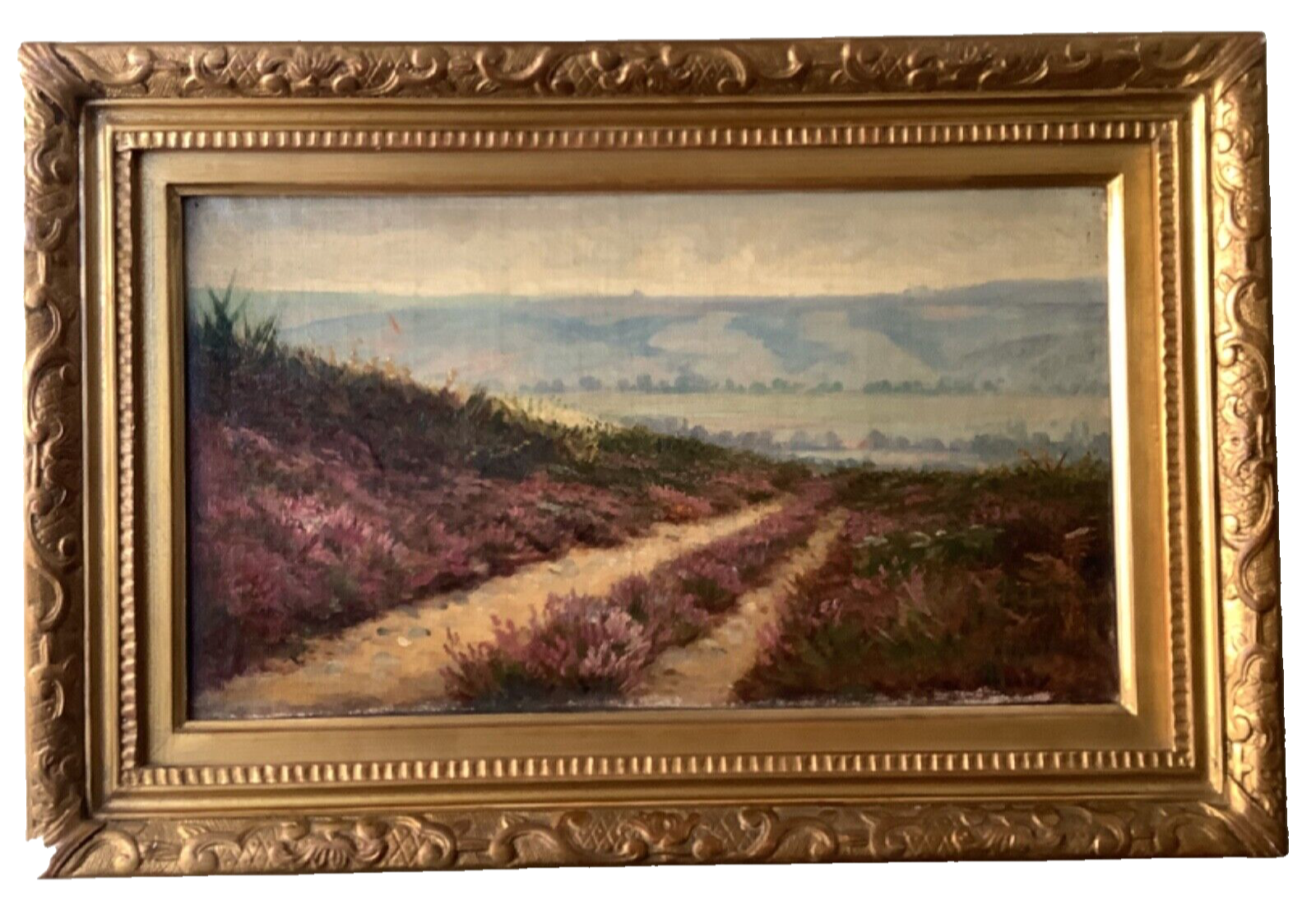 James Desvarreux-Larpenteur (1847-1937), Bruyeres Path Landscape, Signed Oil on Canvas, Late 19th Century, Framed