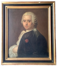 Follower of Louis Tocqué, Portrait of a Gentleman with Lace Jabot, 18th Century Rococo Oil Painting, Framed