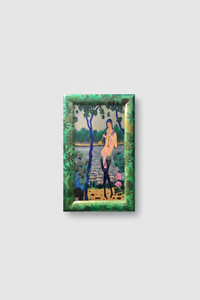 Ramon Dilley (b. 1932), Woman Playing Music with Peacock, Signed Oil on Canvas, 1996, Framed