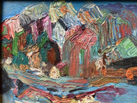 Signed Oil Painting, Mountain Landscape by Marie Astoin (1923-2011), 1950s French Expressionist Scene on Wood Panel