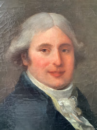 18th Century Portrait of a Nobleman with Powdered Wig, French School Oil on Canvas, 1750s Original