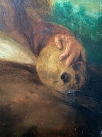 18th Century Dutch School Oil on Wood Panel, Penitent Mary Magdalene with Vanitas, Framed Old Master Painting
