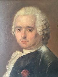 Follower of Louis Tocqué, Portrait of a Gentleman with Lace Jabot, 18th Century Rococo Oil Painting, Framed