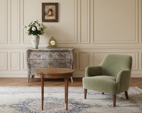 Antique French portrait of a Pekingese dog displayed in a French sitting room