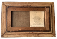 Reverse showing the printed notice of the artist's studio sale held at the Hôtel Drouot in Paris on 10 May 1971, pasted to the stretcher above the unlined canvas (Desvarreux heather path)