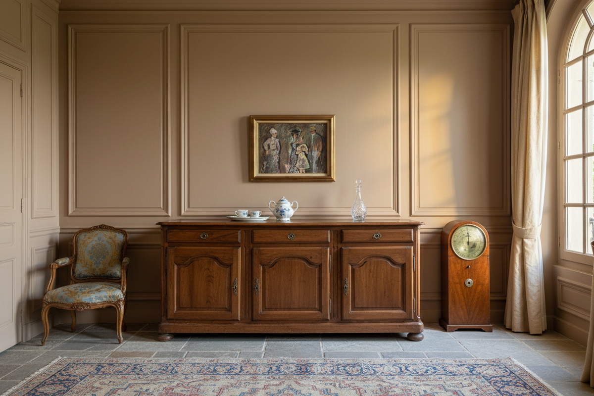 Ramon Dilley Belle Epoque family group displayed in a French dining room