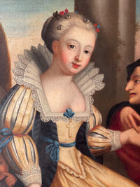 The older woman has already taken hold of her hand, and the gesture holds the young woman's attention on the wrong side of the picture