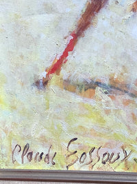 Close view of the signature Claude Fossoux brushed in dark script over the pale ground at the lower left