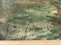 Signature Gaston Guignard painted in black cursive in the lower part of the canvas, with fine age craquelure across the surrounding paint