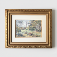 Second overall view of the framed pastel under natural light