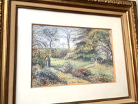 The full sheet within its cream mount, showing the gap in the trees at the centre where the paper carries the light