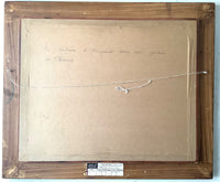 Reverse of the frame showing the backing board and its sealed edges (signed Hugues Claude Pissarro garden pastel)