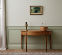 Signed French Impressionist park scene displayed in a French sitting room