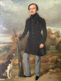 Detail of the sitter's head, painted with the finish of a commissioned likeness
